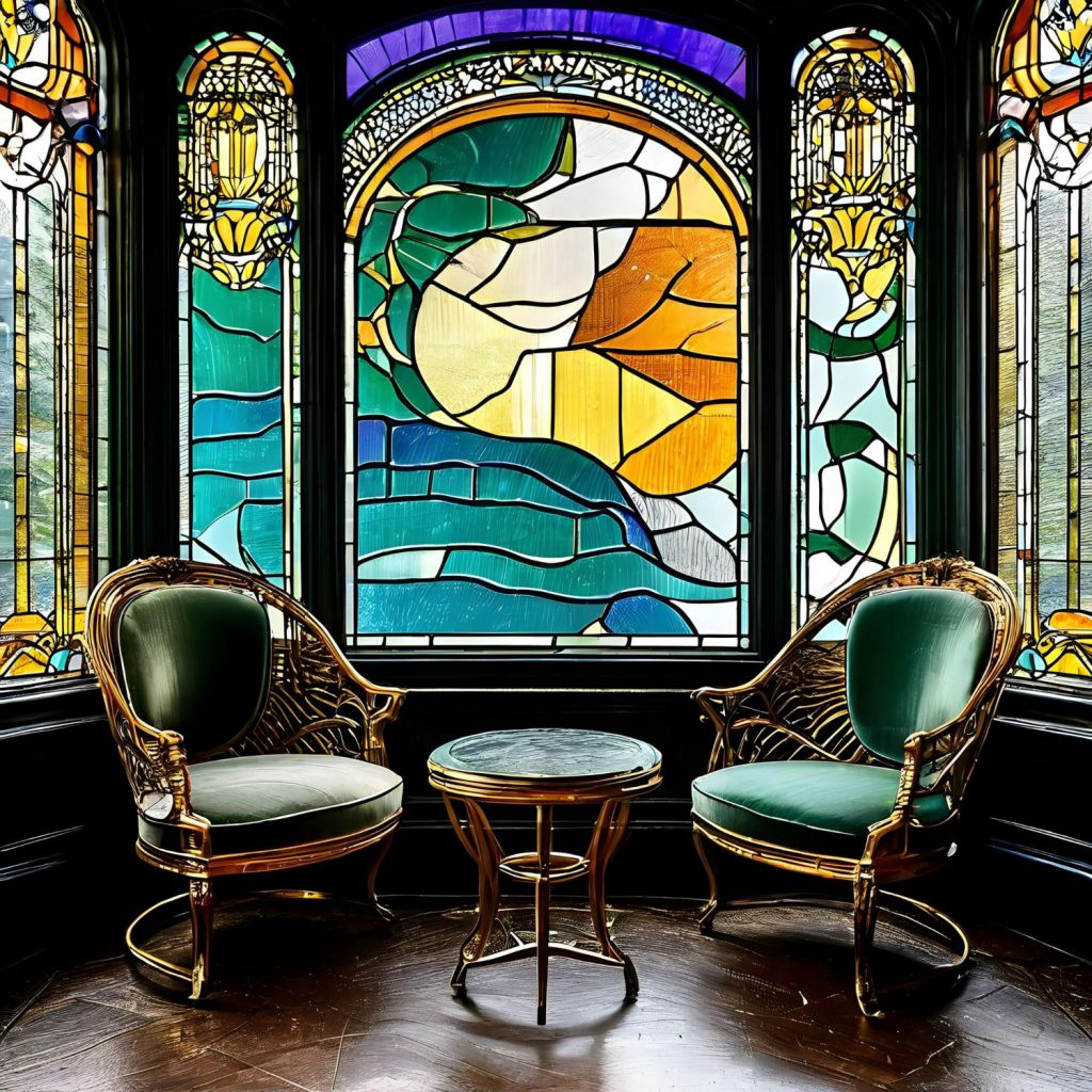 art deco mirror window